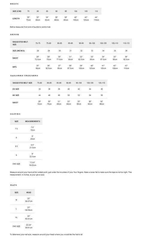 burberry sizing guide|burberry sizing chart.